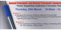 Principals/Deputy Principals Conference March 2021