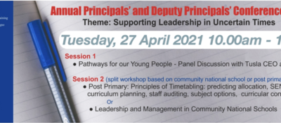 ETBI Principals and Deputy Principals Conference – April 27th, 2021