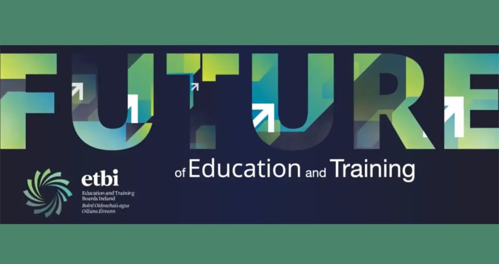 The Future of Education and Training Logo with a green background