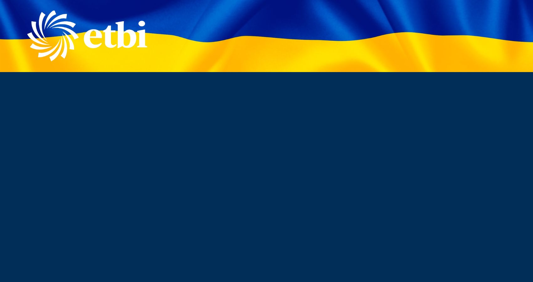 Ukraine flag and ETBI logo