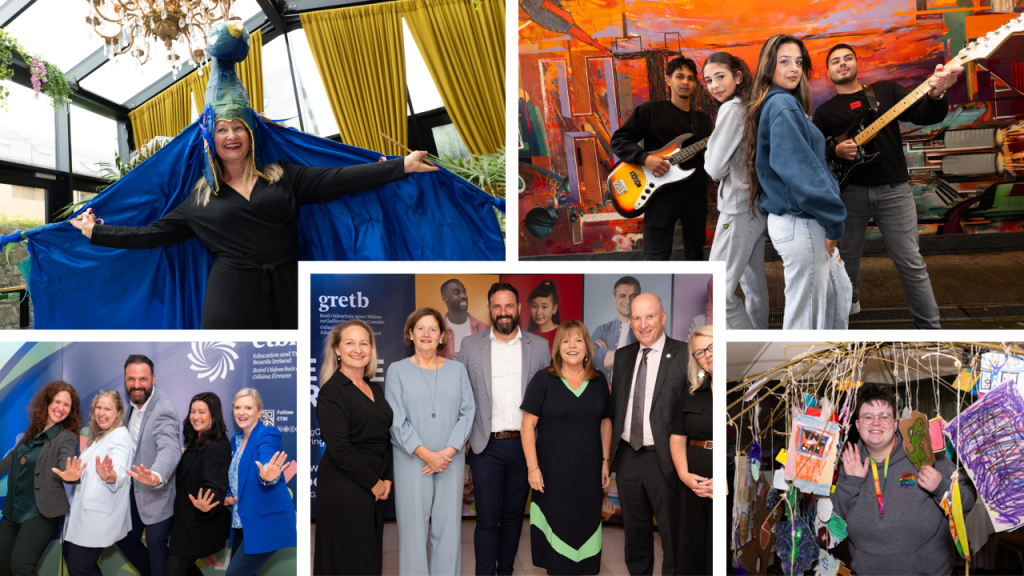 A collage of pictures from the Youth Work Matters conference with people smiling and posing