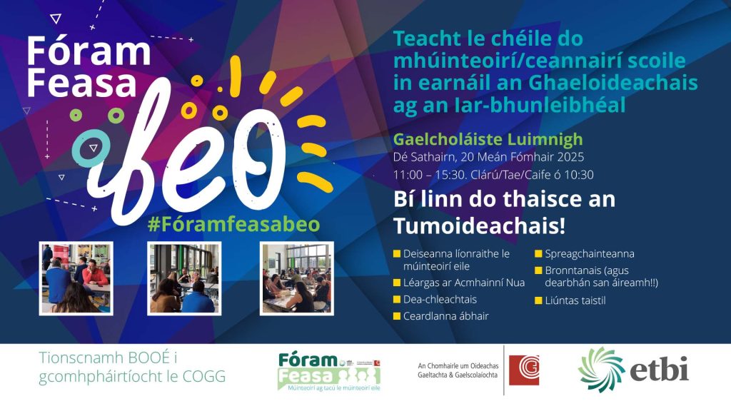 Foram Feasa Beo is an Irish language event taking p[lace in September